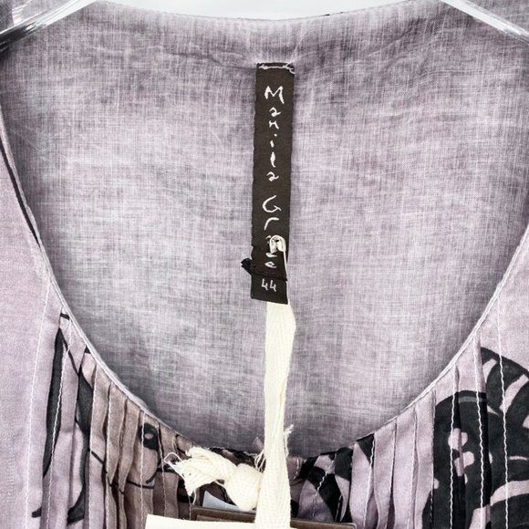 Manila Grace Silk Blend Button Front Mini Dress - Picture 8 of 12